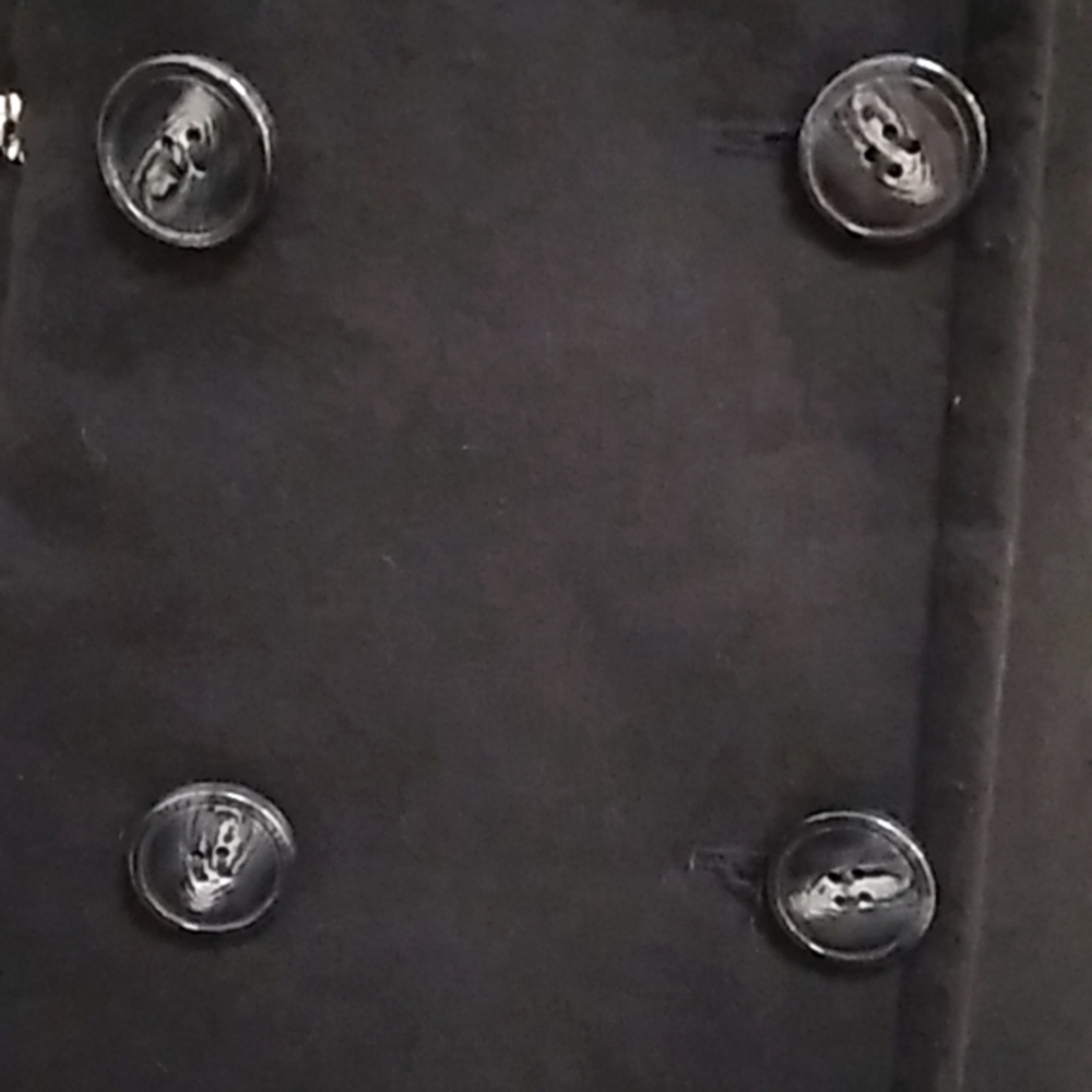 Maralyn & Me Black Lined Zip Detail Double Breasted Coat. Size Small - Picture 4 of 11